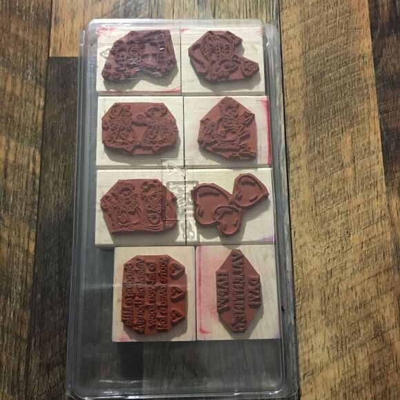 Stampin up NiceMice Valentines rubber stamps set of 8 1998 vintage - Picture 3 of 3